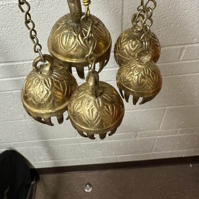 Dobani ELPB 5-Piece Elephant Bells on Holder, Solid Brass, Graduated from 1.5"-3" image 7