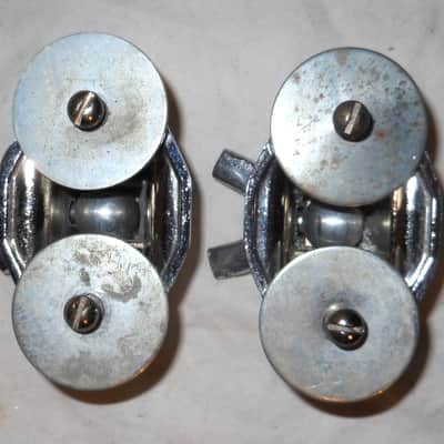 PAIR Ludwig Vintage 1965 Folding Bass Drum Spurs & Mounting Brackets image 4