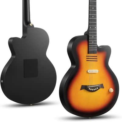 Acoustic Electric Guitar 39-Inch, Cutaway Guitar with Passive Pickup, Gig Bag, Strap, Picks, Tuner, and Capo, Dual Acoustic&Electric Modes, Sunburst image 1