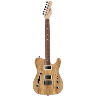 Michael Kelly 58 Thinline Electric Guitar, Natural, Spalted Maple Top image 4