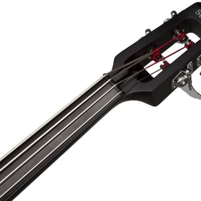 STAGG Metal Black Electric Double Bass With Gigbag Plus 1/4" Output Jack EUB Electric Upright Bass image 12