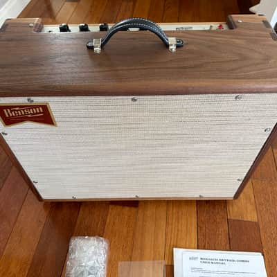 Benson Monarch Reverb + 1x12 Combo Milkman Walnut Wood Cab with Wheat Grille  Monarch Reverb + Combo with Milkman Walnut Cabinet and Wheat Grille 2026 - Milkman Walnut Wood / Wheat Grille image 2