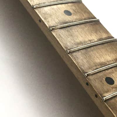 Lefty Reverse Musikraft Telecaster Aged Heavy Relic Tele Guitar Neck Amber Bone Nut Maple Made in USA Custom image 10
