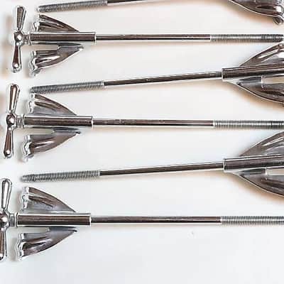 Set of (8) Ludwig "Bowtie" Tension Rods & Claws for Bass Drum, 6 1/8" length / 1960s image 9