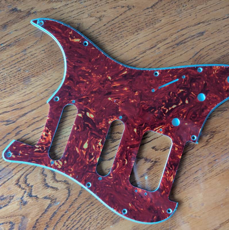 Brio HSS Strat 11 Hole, Rounded Pickup Corners, 3 Screw Humbucker Mounting Holes Vintage Tortoise Shell image 1