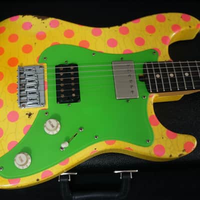 Friedman USA Custom Shop Vintage S Guitars in Graffiti Yellow with Pink Polka Dots image 4