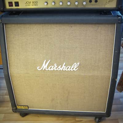 Marshall JCM 800 Lead Series Amp & JCM 800 Lead-1960 Cabinet All Original-Circa-1985-Black Vinyl Brown Grill Cloth image 3