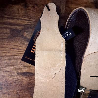 Franklin Strap - 2.5" Original Natural Glove Leather Guitar/Bass Strap (Chocolate/Gold) image 5