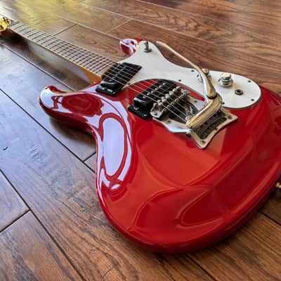 1990s Mosrite The Ventures Vibramute '65 Reissue Electric Guitar Red MIJ Kurokomo Japan image 5
