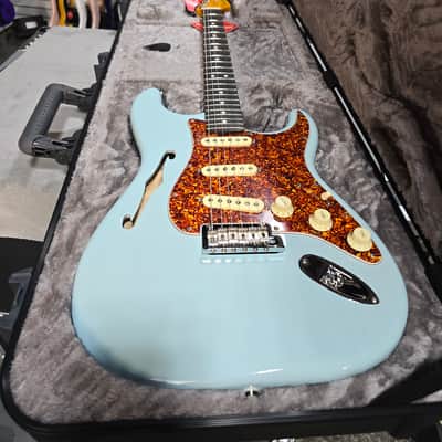 Fender American Professional II Thinline Stratocaster Electric Guitar - Transparent Daphne Blue w/OHSC & PLEK*D #035 image 12