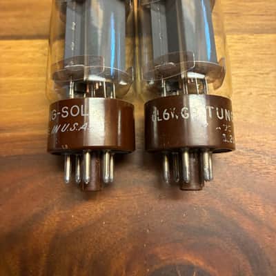 Matched Pair Tung Sol JAN 5881 6L6WGB tubes test NOS image 2