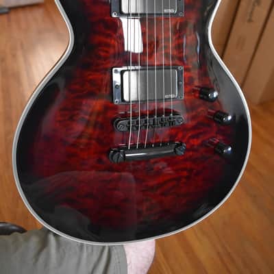 ESP E-II Eclipse QM See Thru black cherry sunburst, OHSC, Quilted maple top & EMG's, Made in Japan image 4