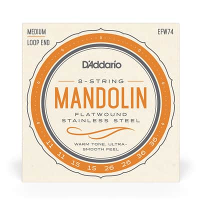 D'Addario EFW74 Flat Wound Phosphor Bronze Loop Mandolin Strings 8 strings 11-39 image 3