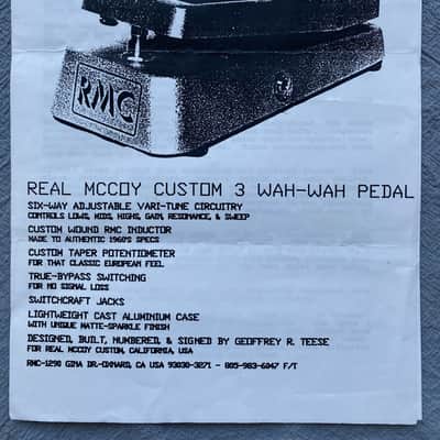 Real McCoy Custom III Wah-Wah Pedal 1997 silver image 11