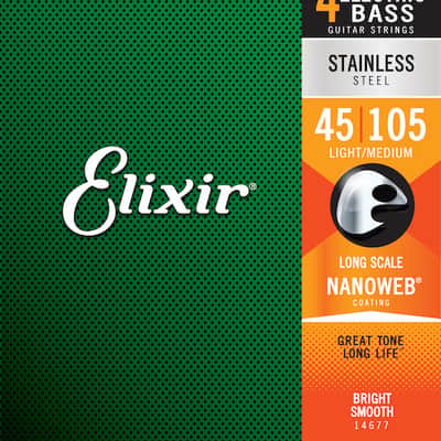 Elixir Stainless Steel Nanoweb Bass Guitar Strings; 45-105 image 3