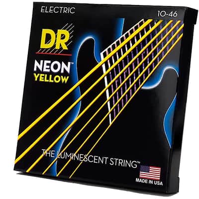DR Strings NYE-10 Hi-Def Neon Electric Guitar Strings. Yellow 10-46 image 2