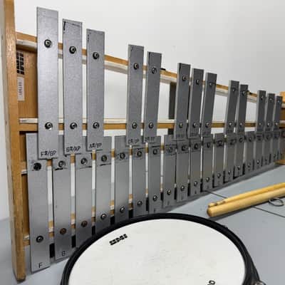 United Musical Instrument UMI Xylophone on Wooden Frame w/ Drum Pads & Sticks image 2