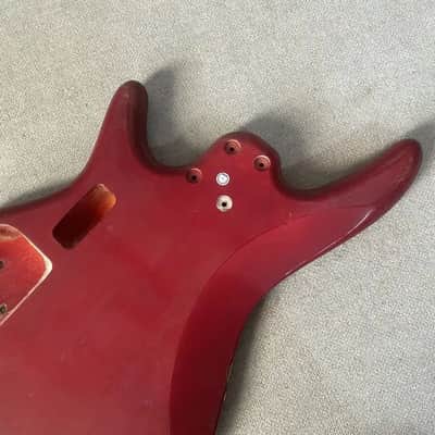 Red 4 String Bass Basswood Body image 2