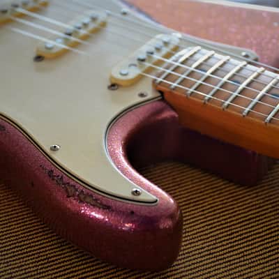 American Fender Stratocaster Custom Pink Sparkle image 5