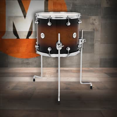 DW Design Series Maple Floor Tom, 12x14 - Tobacco Burst Gloss Lacquer w/Chrome Hardware (DDLG1214TTTB) image 1