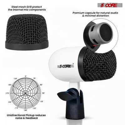 5 Core Conga Mic Snare Tom Set Professional XLR Cardioid Condenser Instrument Microphone Kit image 3