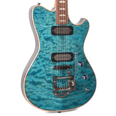 Powers Electric A-Type Select Quilt Maple Custom Koi Blue w/FF42 Pickups (Serial #B348) image 8