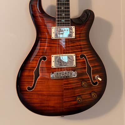 PRS SE HOLLOWBODY II PIEZO ORANGE TIGER SMOKEBURST, MINT, UPGRADED TUNERS! image 4