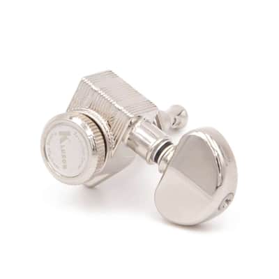 Kluson 3x3 Revolution E-Mount 90deg 20:1 ratio Locking Tuners, Nickel image 3