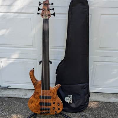HUMAN BASE Germany Jonas Fretless 6-String Bass - Exhibition Grade Walnut Burl, AAA Flame Maple! image 2