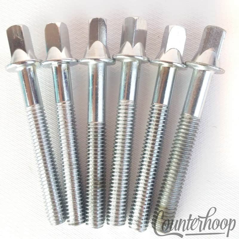 Pearl 6x 1 3/4"Tension T-Rods Metric Thick Size Tom/Snare Drum Chrome Vintage60 image 1