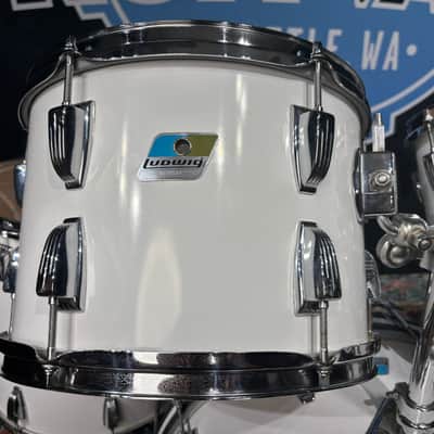 Ludwig Late 1970s Classic Maple Drum Set 22", 16", 13", 12", 10", White Cortex image 6