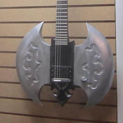Custom Built Battle Axe Guitar by Damien black/silver image 1
