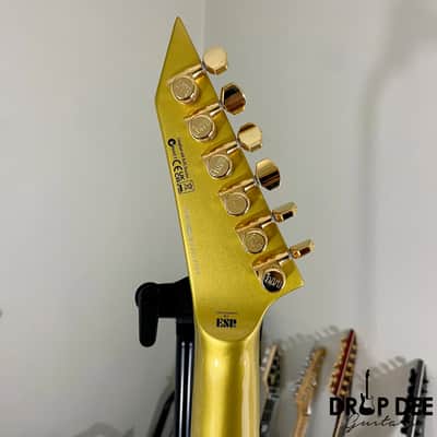 ESP LTD Kirk Hammett Signature KH-V Electric Guitar w/ Case - Metallic Gold image 15
