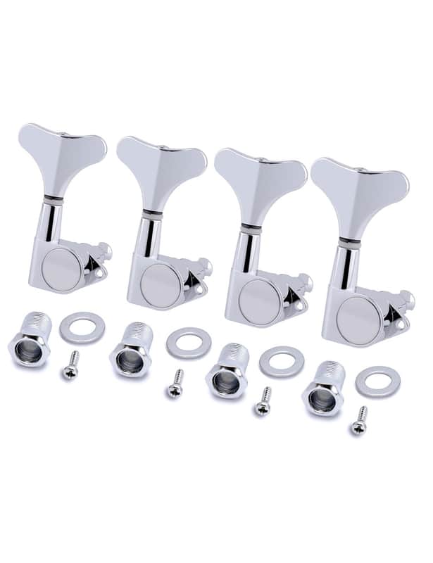 Guitar Sealed Tuners Tuning Pegs Machine Heads 4 In Line for Right Hand 4 String Bass Guitar Chrome. image 1