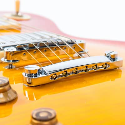 Vintage V100 Reissued Electric Guitar Left Hand - Cherry Sunburst (LV100CS) image 5