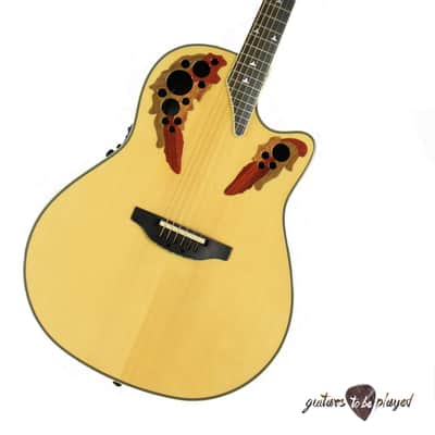Ovation Elite 2078 AX-4 Deep Contour Acoustic/Electric Guitar - Natural w/ Case image 2