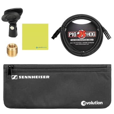 Liquid Audio - Sennheiser E 965 Condenser Handheld Vocal Microphone Bundle w/Pig Hog PHM10 8mm Mic Cable Polishing Cloth image 9