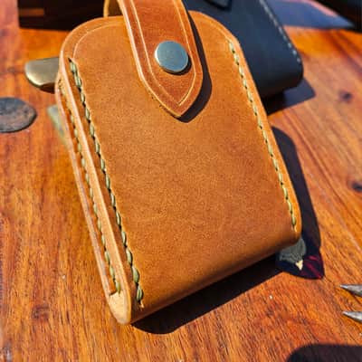 Guitar Wireless transmitter holster - handmade, hand stitched, vegetable tanned leather. image 21