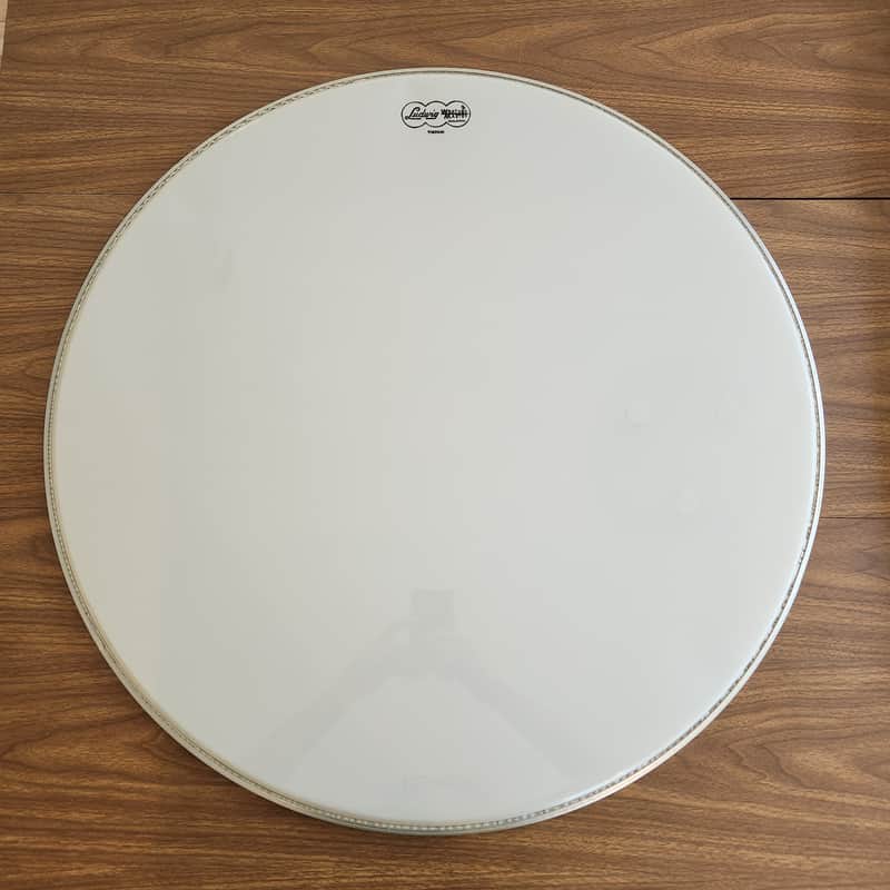 NOS Ludwig Weathermaster 28" Timpani Drum Head Smooth White 1960s Script Cloud Stamp Bild 1