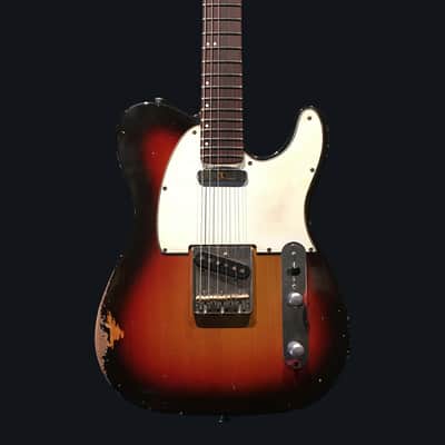 Made to Order - FRANCHIN Mars guitar Relic Aged 100% Nitro Lacquer (Butterscotch/ Sunburst/ Black/ White/ Blue/ Green/ Yellow/ Red/ Pink/ Burgundy/ Purple/ Gold/ Silver, etc.) Telecaster-Tele-T-Style Made in Italy image 2