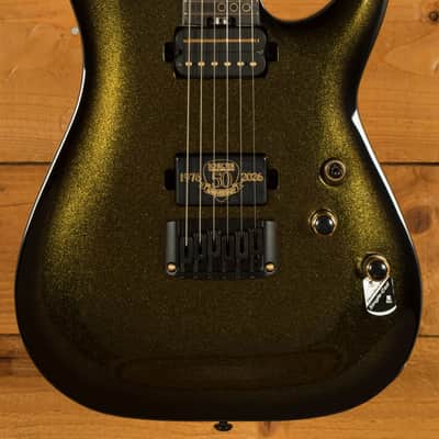 Schecter C-1 50th Anniversary - Ebony - Gold Burst image 9