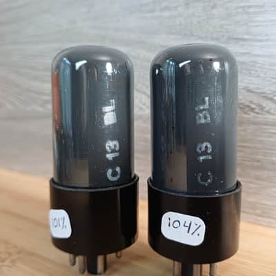 50's RCA 6V6GT 6V6 GT matched pair BLACK PLATE grey shield Fender Princeton Deluxe holy grail ! image 3