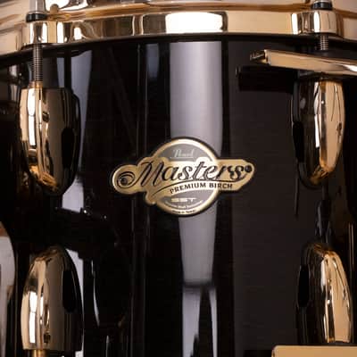 PEARL MASTERS PREMIUM BIRCH (BRP) 5 PIECE DRUM KIT, BLACK MIST, GOLD FITTINGS (PRE-LOVED) image 16