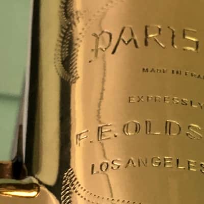 SUMMER DEAL PRO VERSION "MADE EXPRESSLY" FOR F. E. OLDS EARLY L.A PARISIAN ALTO SAXOPHONE (NOT "AMBASSADOR" CHEAP LATER ONE) ORIGINAL LACQUER NEWER PADS BRILHART MPC , NICE CASE, EXTRAS made france image 7