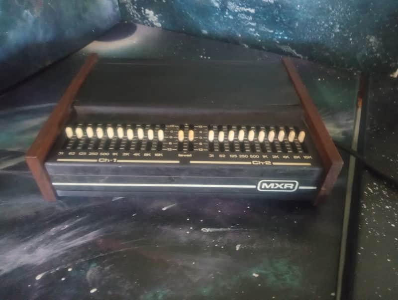 MXR Stereo Graphic Equalizer Model 114 1980's - Black with Wood panels image 1