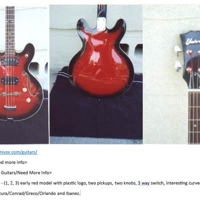 *MINT* 1968-1970 Univox Bass (Japan) - Red Burst image 21
