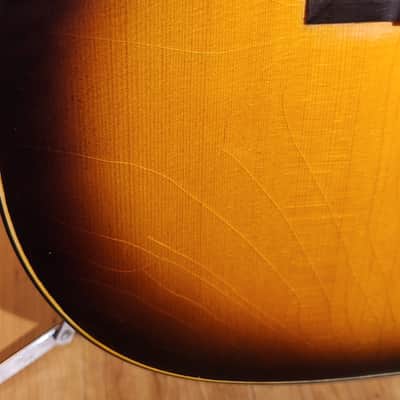 Amazing Hand Crafted Steel-String Acoustic Guitar Tobacco Burst 12 Fret Cutaway-Ebony Board-Spruce Top-Mahogany Back & Sides image 8
