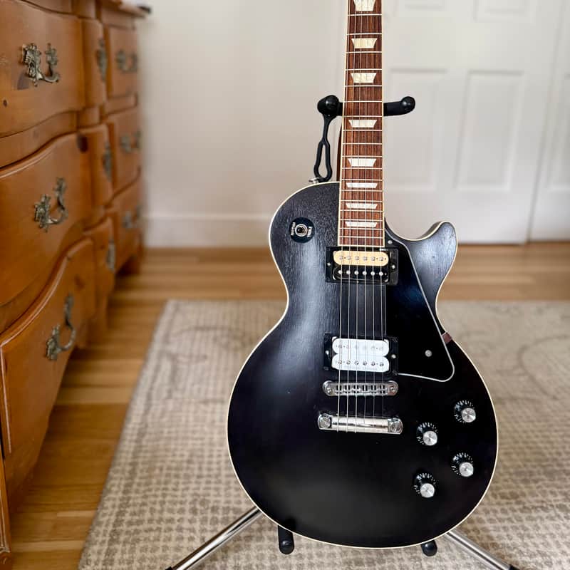 Gibson Les Paul Traditional Pro V Satin Mahogany Top 2020 - Satin Ebony image 1