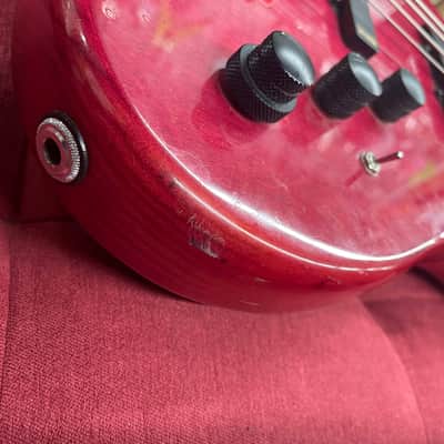 Hohner JJ Bass w/ Preamp Squier neck and Upgraded Bridge - Red Flame image 4