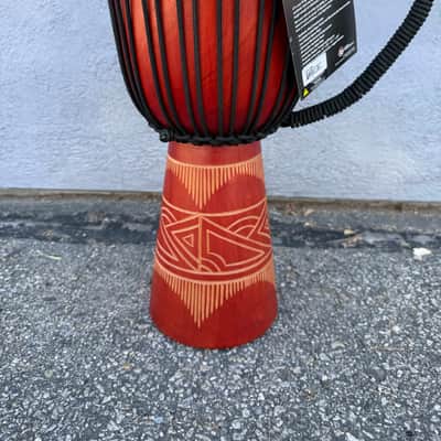 Latin Percussion WORLD BEAT WOOD ART MED DJEMBE RED/NAT image 1